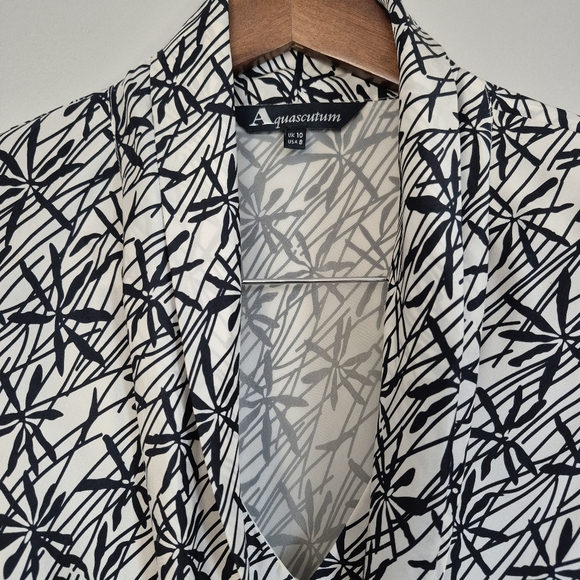 Aquascutum Silk Tie Neck Cap Sleeve Blouse Size 8 - Picture 4 of 10